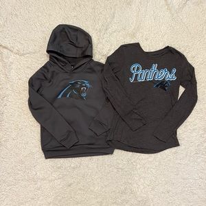 Panthers Hoodie + Long Sleeve Shirt Bundle Gray Size XS